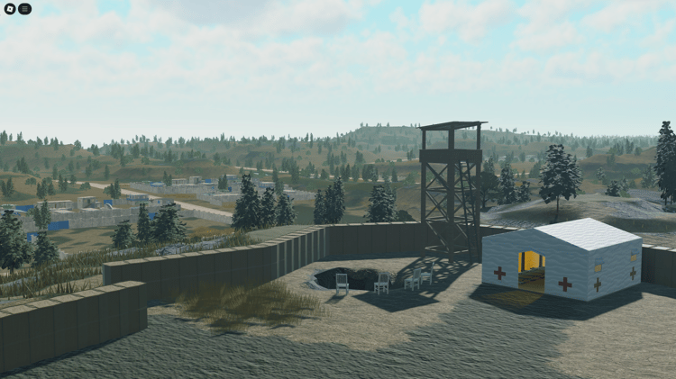 Roblox war map with multiple villages