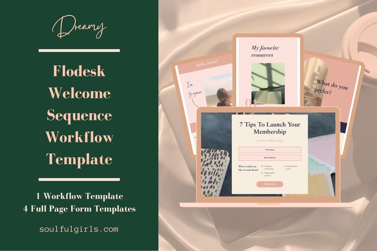 Flodesk Welcome Sequence Workflow Template - Dreamy.