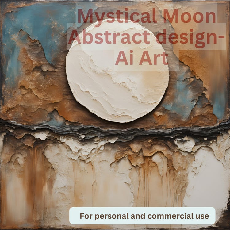 Ai Abstract Art Mystic Full Moon Design