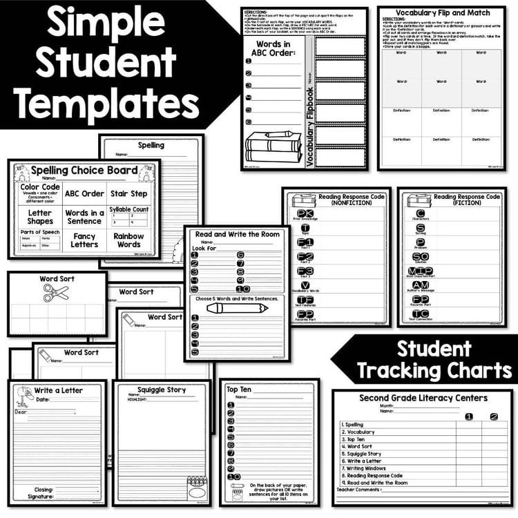 Second Grade Literacy Centers Made EASY! - Low Prep 2nd Grade Literacy Stations