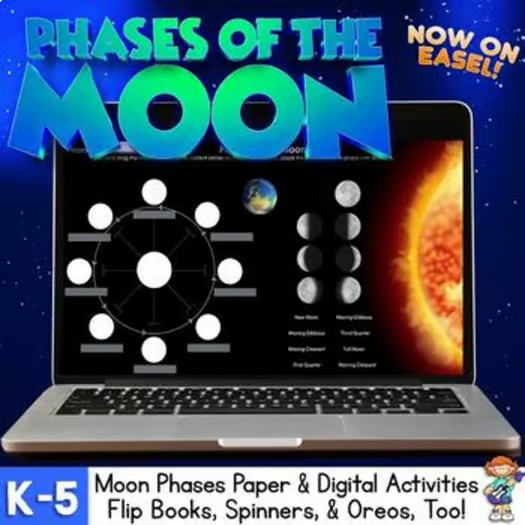 Phases of the Moon Paper & Digital-Flip Books, Spinners, Oreos, and more