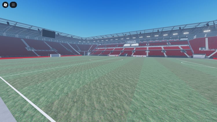 Central sports field inside stadium