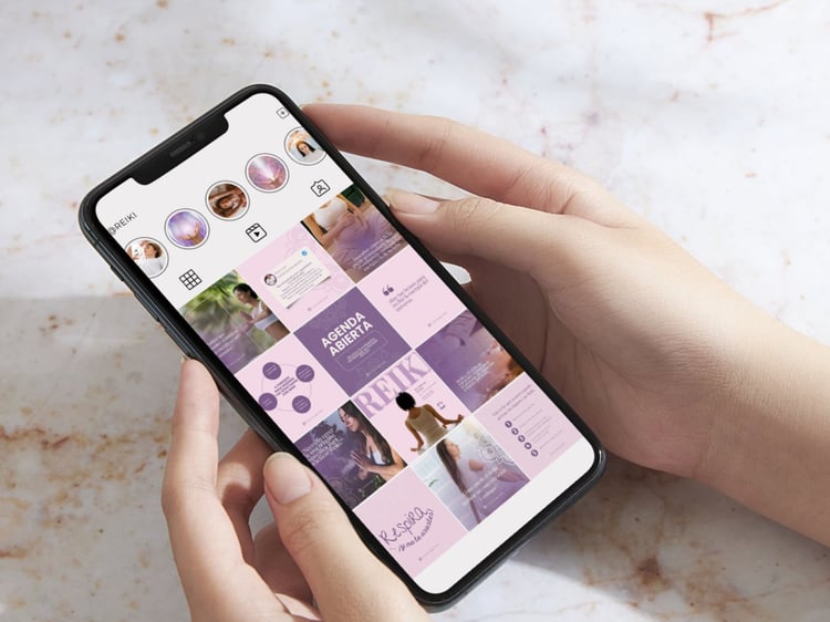 Diseño gráfico Canva para terapeutas Reiki – plantillas profesionales para Instagram