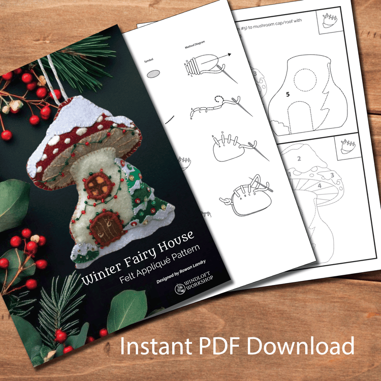 Example pages of the felt ornament pattern included in this purchase.