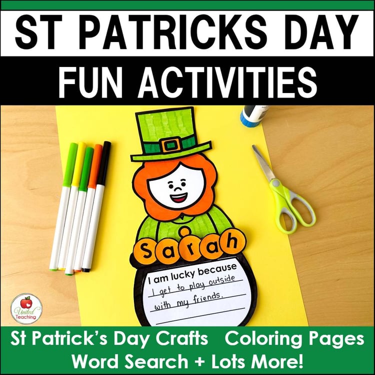 St Patrick's Day Craft Writing Activities St Patricks Day Coloring Pages