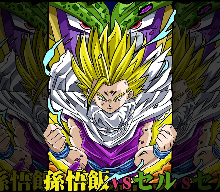 DESIGN ANIME Gohan vs Cell - Dragon Ball
