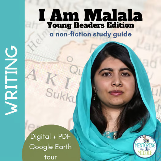 I am Malala Novel Book Study Unit Young Reader's Edition Activities 6th 7th 8th
