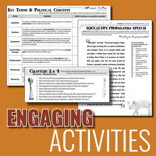 Animal Farm by George Orwell Complete Teaching Pack {Lesson Plans & Activities}