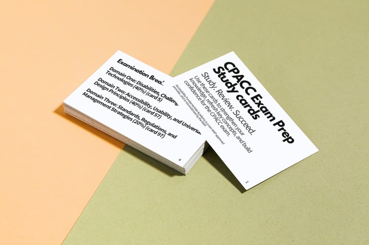 a product image of my best-selling CPACC study cards for neurodivergent learners
