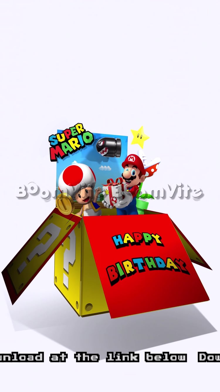 happybirthday, popupbirthdaycard, mariobros,