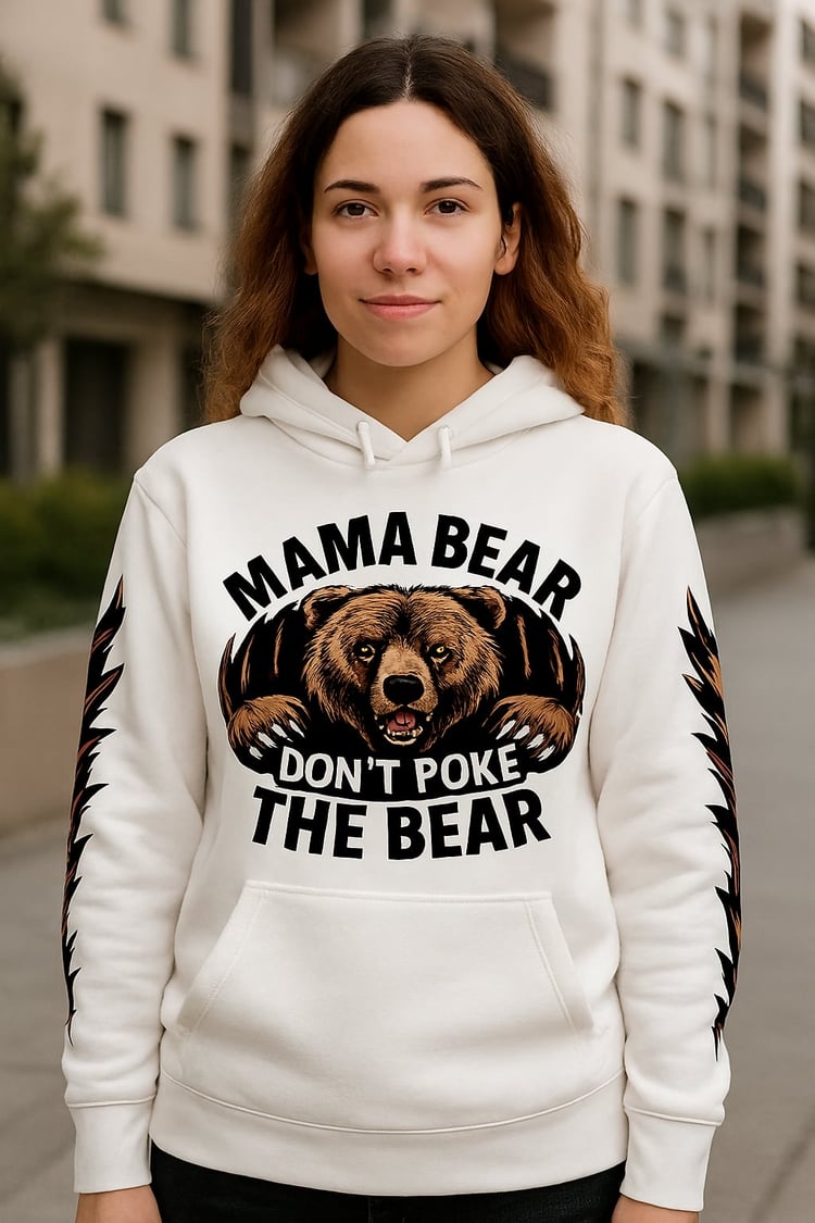 Mama Bear Collection of Printable Designs White Hoodie