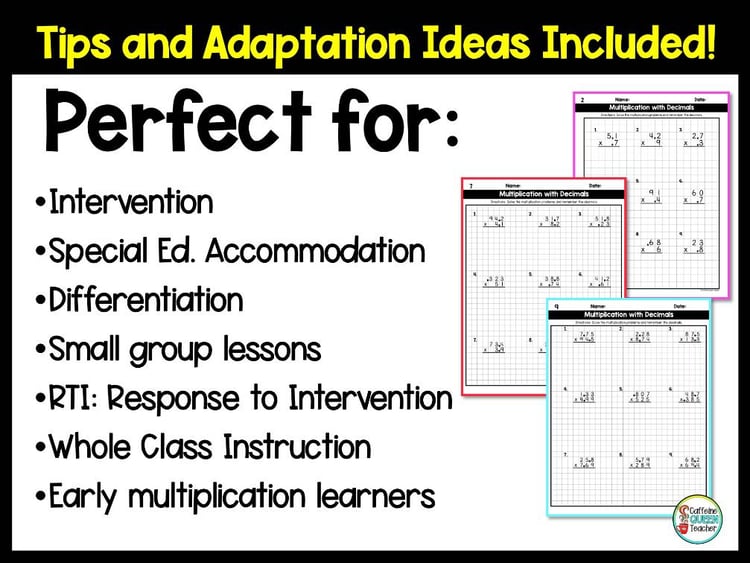Multiplying Decimals with 2-Digit and 3-Digit Standard Algorithm on Graph Paper