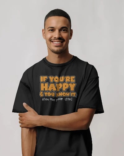 Bold Printable Graphics for T-Shirts & Merch Happy
