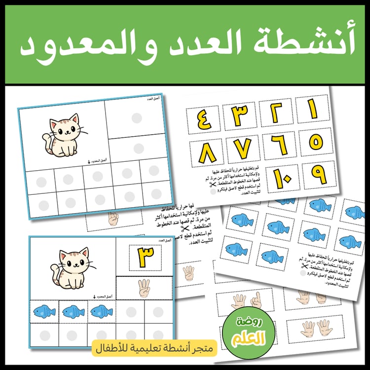 أنشطة العدد والمعدود رياضيات رياض أطفال وتمهيدي