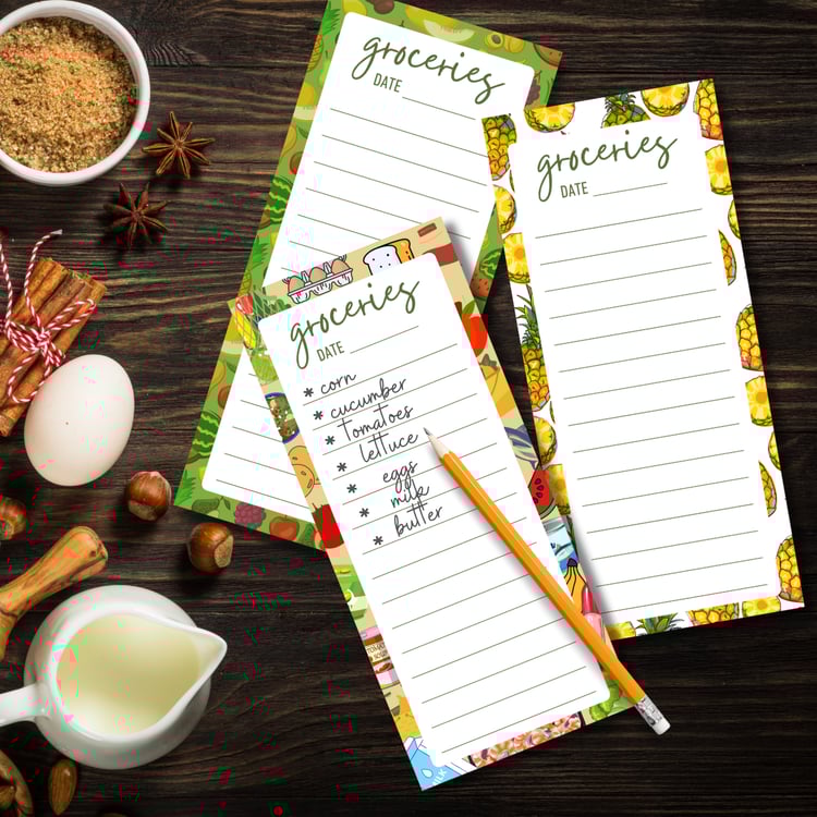Editable grocery list template for printing and digital planners