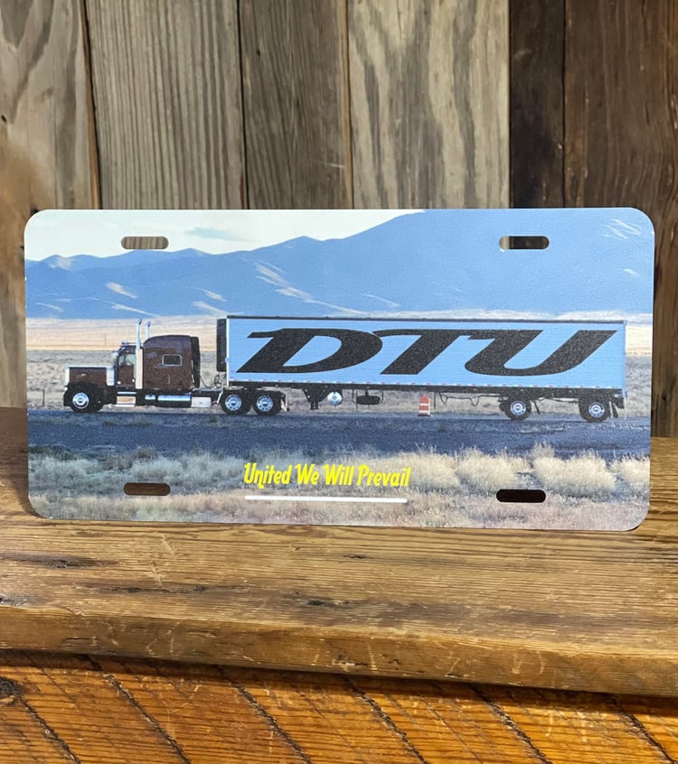 Front License Plate with “DTU” Logo - United We Will Prevail