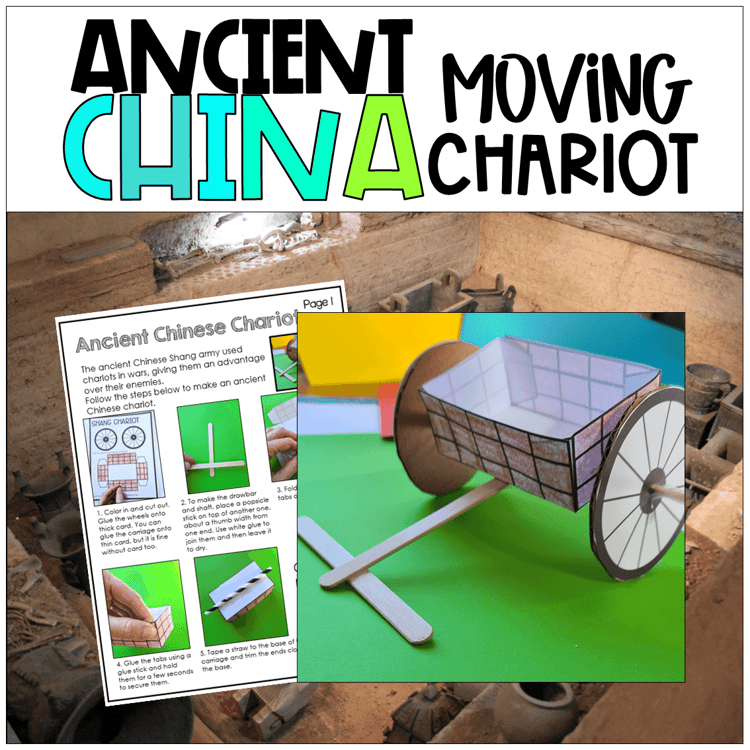 Ancient China moving chariot craft