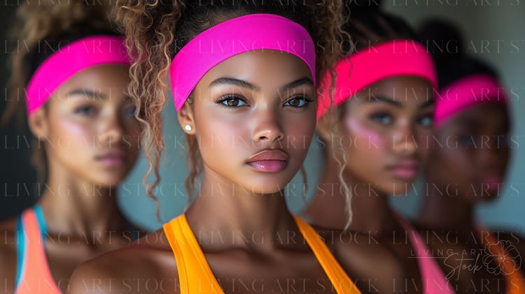 Black women fitness Cover, Neon fitness apparel