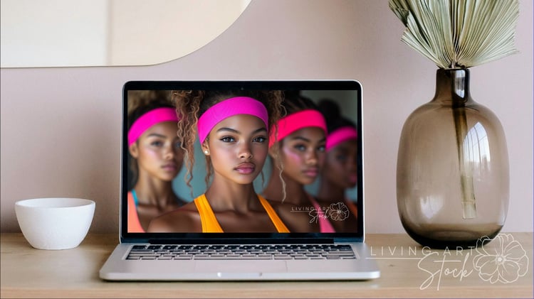 Black women fitness video cover, Neon fitness apparel