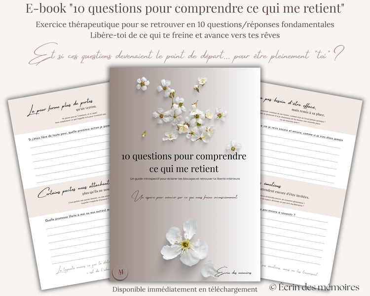 Couverture e-book 10 questions pour comprendre ce qui me retient – guide introspectif pour identifier ses blocages et avancer