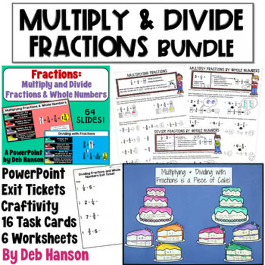 Multiplying & Dividing Fractions: A Bundle of Activities for 5th Grade