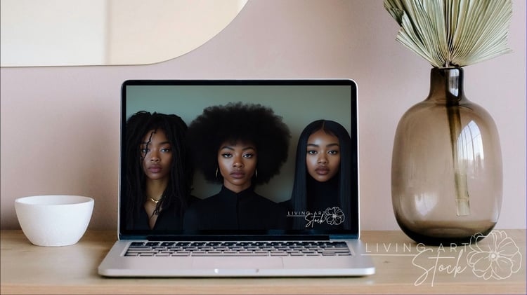 Black women hair versatility screen saver stock image