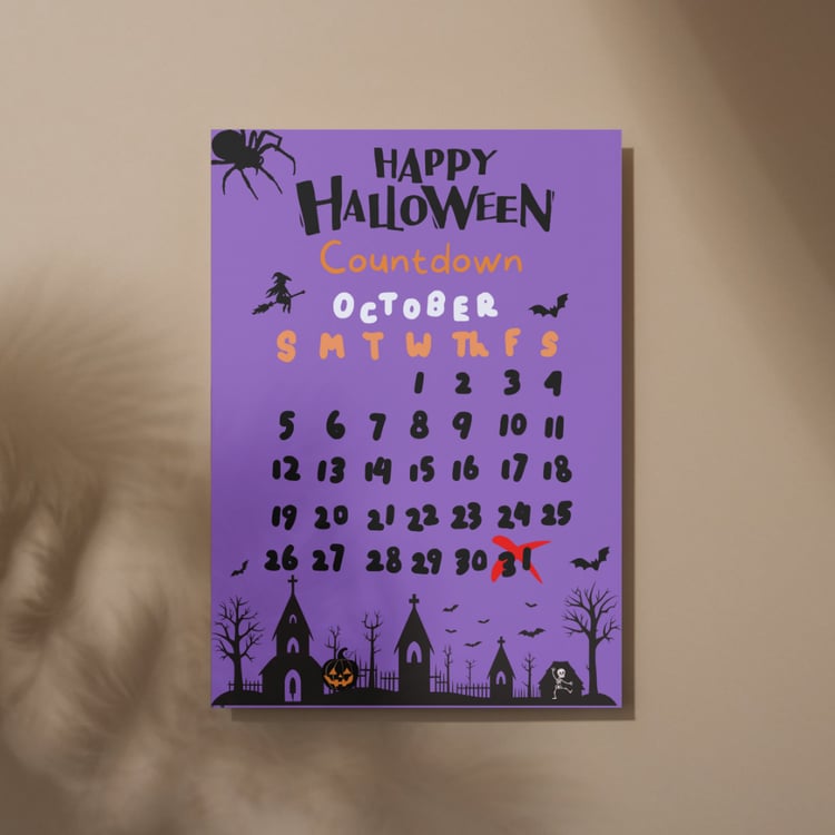 Calendar  Happy Halloween lila