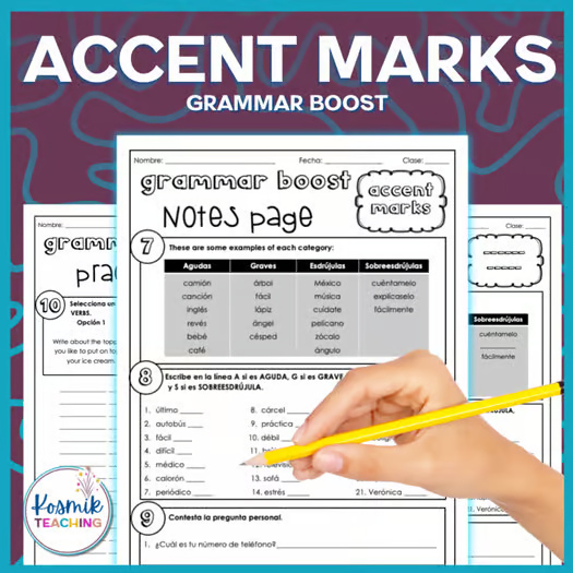 Spanish Accent Marks Activities  Tildes y Acentos  Interactive Grammar Lesson