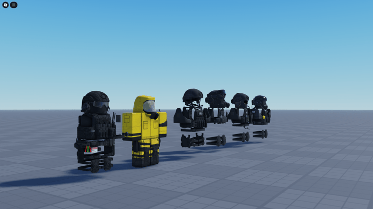 SCP security guard morph with helmet and armor in Roblox