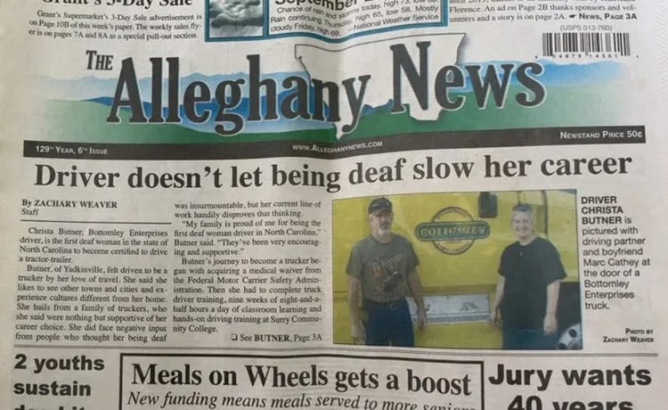 Christa Butner Driver Doesn’t Let Being Deaf Slow Her Career