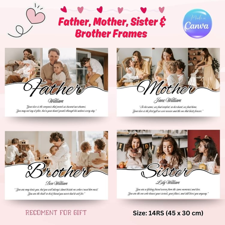 Father Mother Brother Sister frames photo collage