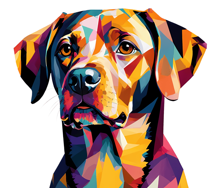Geometric Abstraction Rhodesian Ridgeback dog
