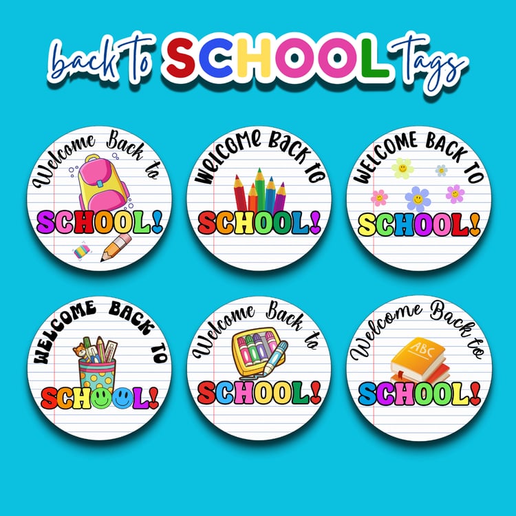 Printable Back to School gift tags 2 inch size