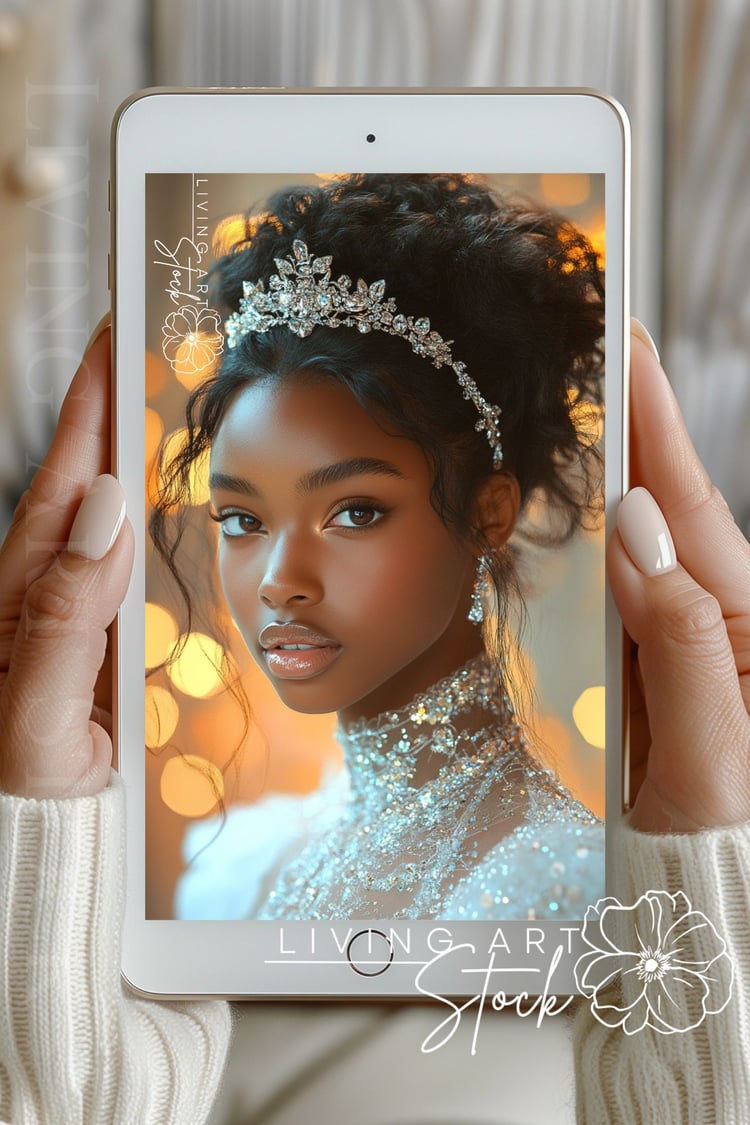 Young Black Woman Princess Lock Scree Wallpaper