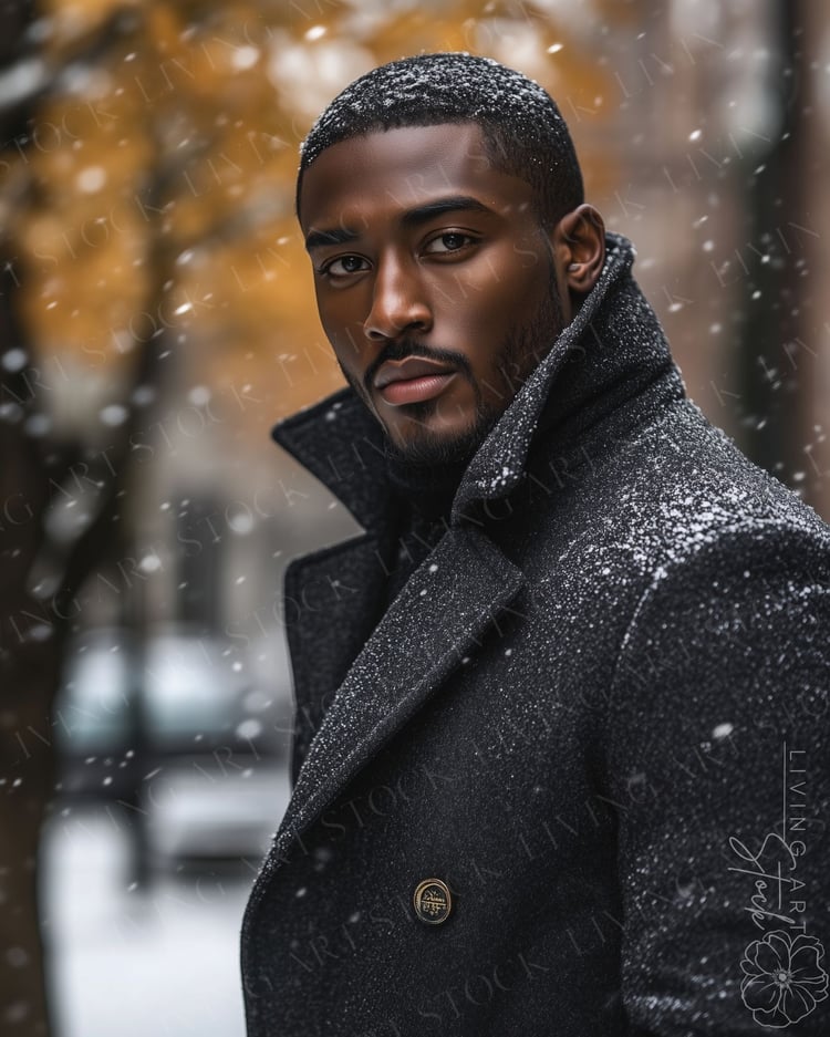 Black Men Autumn Stock Photos | Dark Skin Black Men Photos