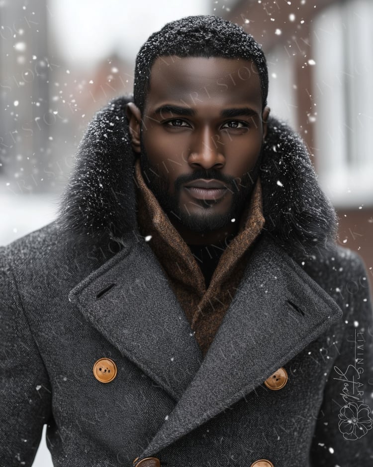 Black Men Winter Stock Photos | Sophisticated Black Men