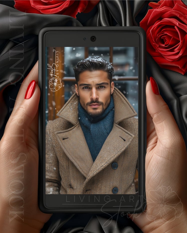 Biracial Men Winter Book Cover Art Stock Photos