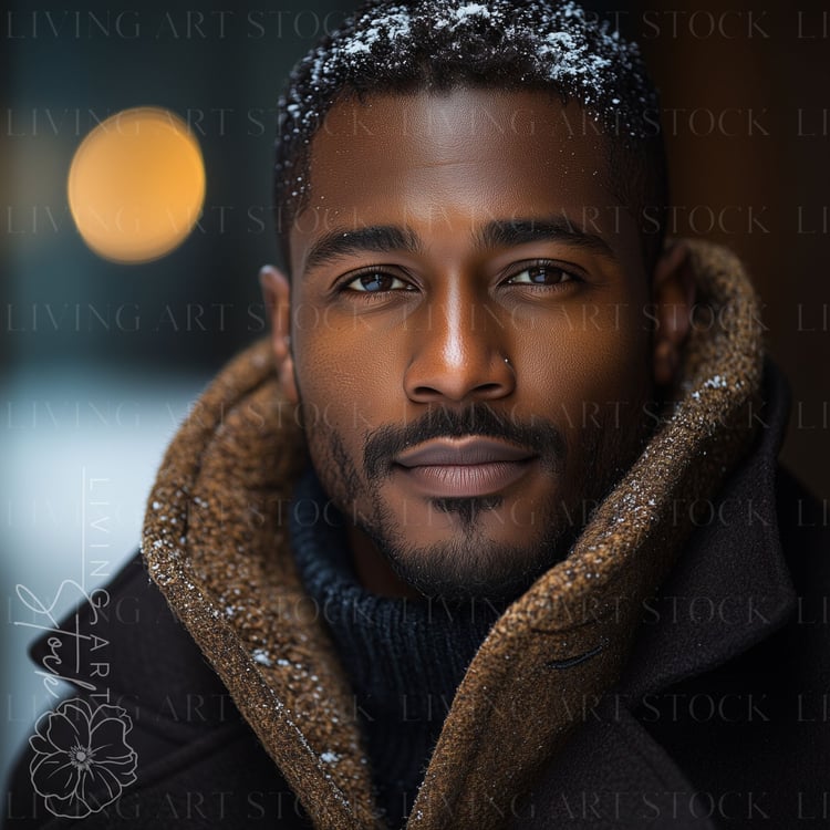 Black Men Winter Stock Photos | Book Cover Stock Photos