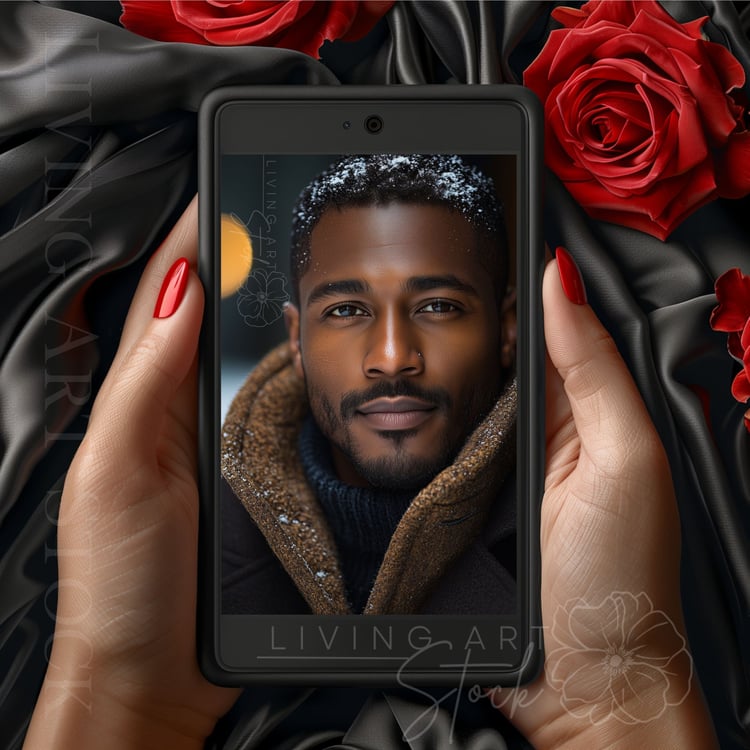 Black Men Winter Stock Photos | Book Cover Stock Photos