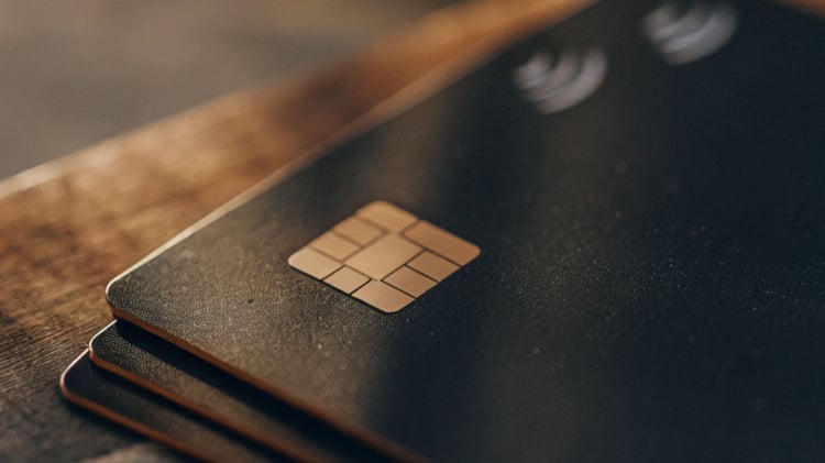 3 debit cards on a table signifying the modern "digital envelop" spending plan process.