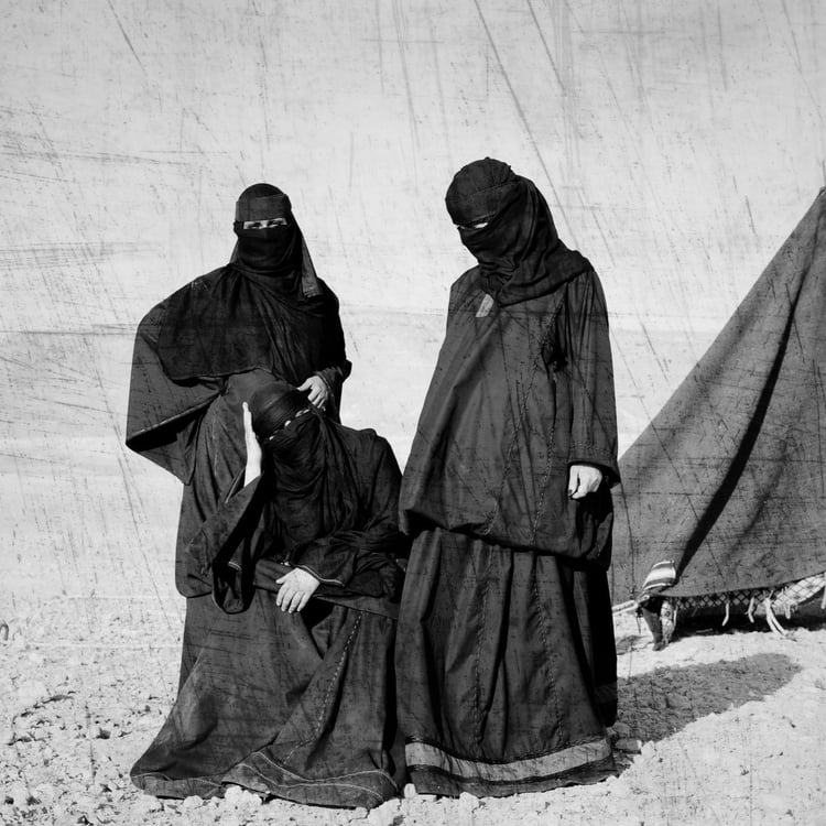 Bedouin Women Wearing Al-Mahwathal Dress
