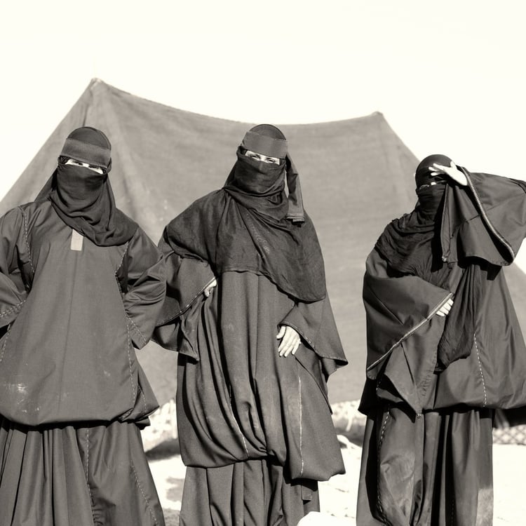 Bedouin Women Wearing Al-Mahwathal Dress