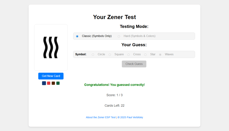 Web-Based Zener ESP Test