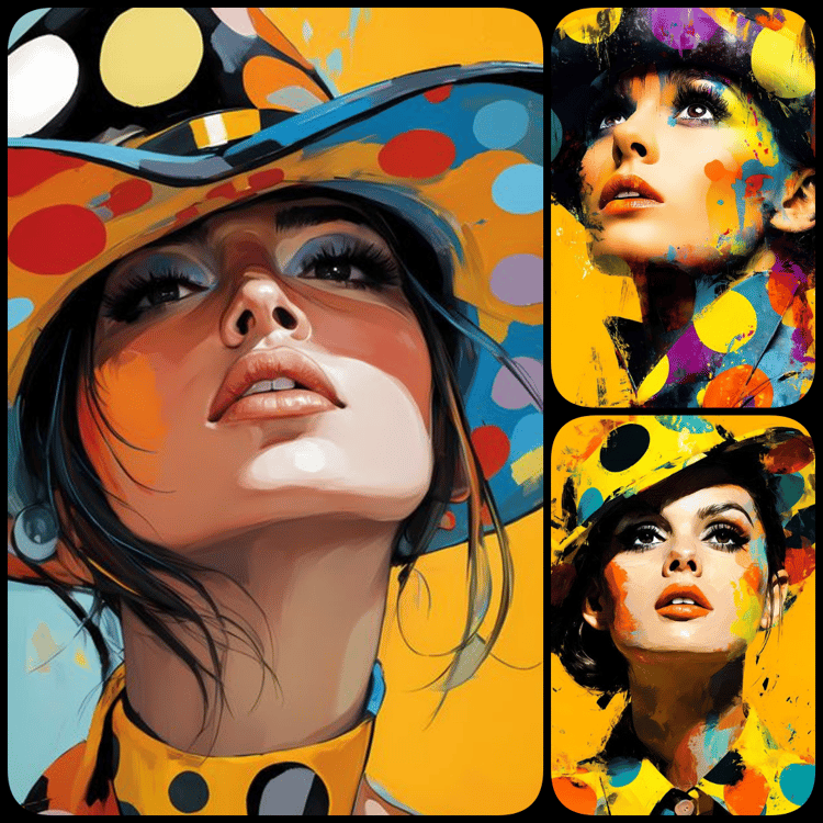 bold female art, vibrant women illustrations, abstract female portraits, geometric woman artwork, retro women prints, pop art women collection, art deco digital art, high resolution art prints, colorful modern female art, downloadable art bundle, aestheti