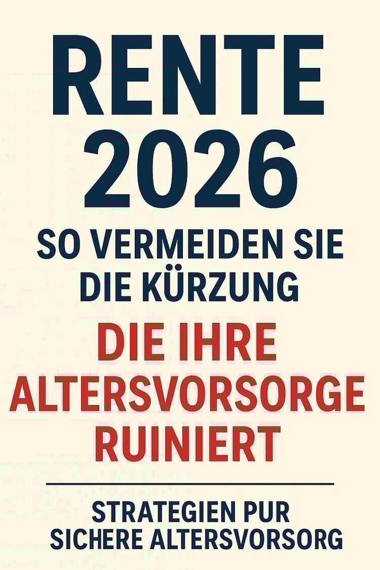 Rente 2026 – Vermeiden Sie die Rentenkürzung, die Ihre Zukunft gefährdet