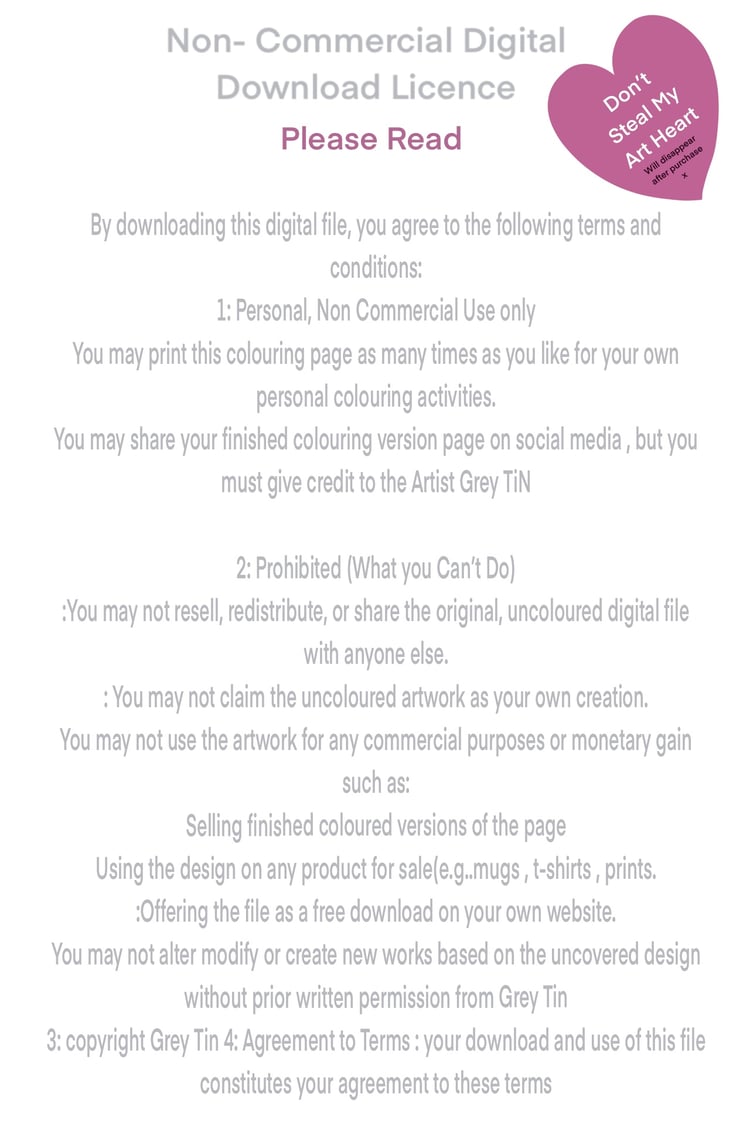 Non Commercial Digital download License- Grey Tin