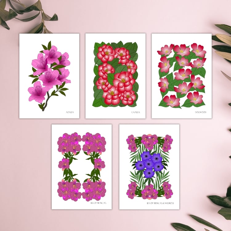 Realistic Flower and Butterfly Coloring Pages - Bundle Colored Samples