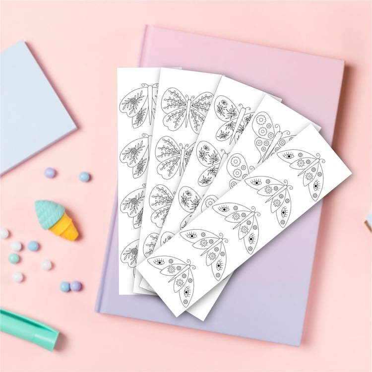 printable butterfly coloring bookmarks