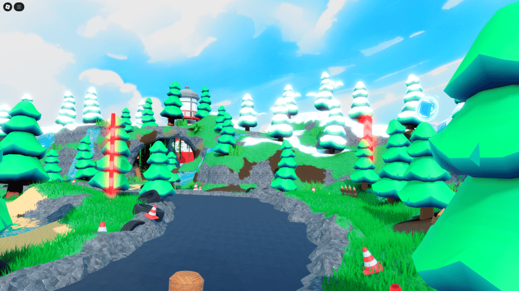 Roblox kart racing track with neon lights
