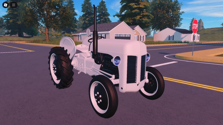 Small Grey Tractor front view in Roblox farm